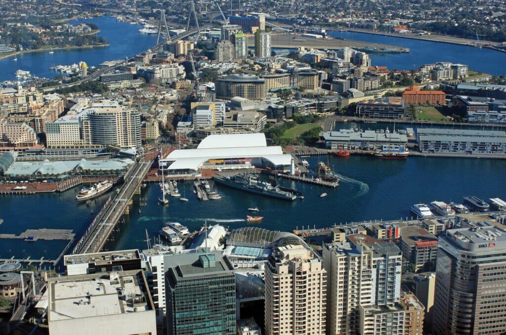 View overlooking Maritime Museum and Darling Harbour