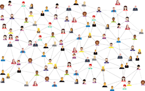 large network of people in a graphic